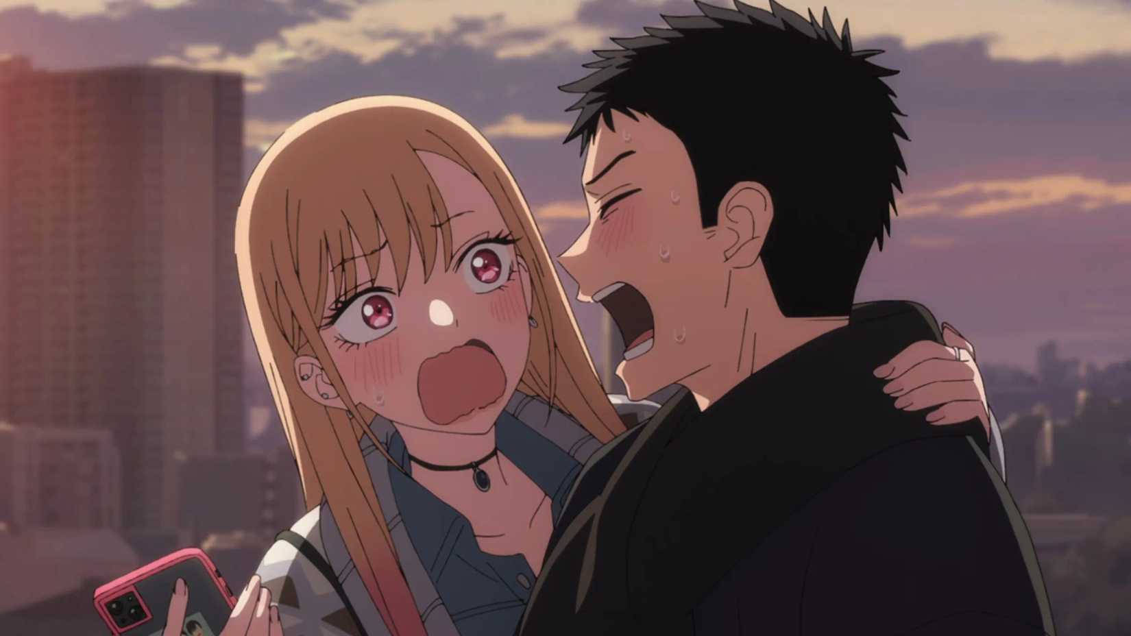 Un extrait de l'anime My Dress Up Darling montrant les protagonistes