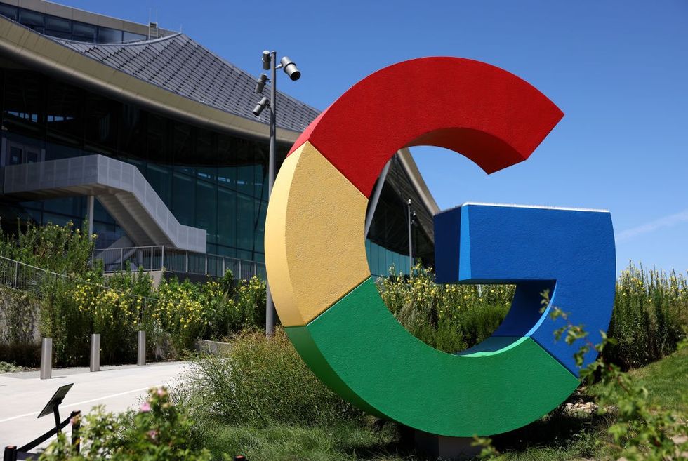 Le logo de Google devant le siège de l'entreprise