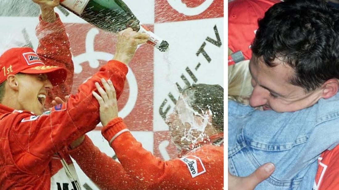 Michael Schumacher célèbre son premier titre mondial avec Ferrari à Suzuka.