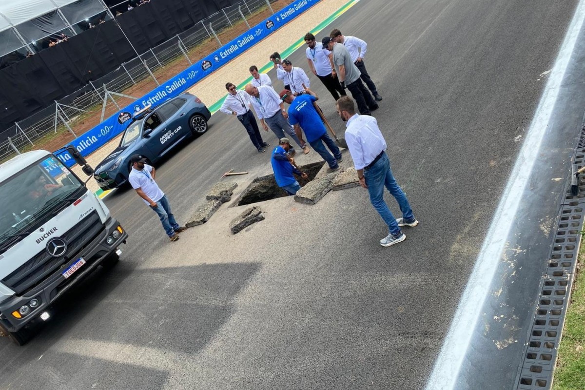 Réparations d'urgence à l'Autodrome Ayrton Senna