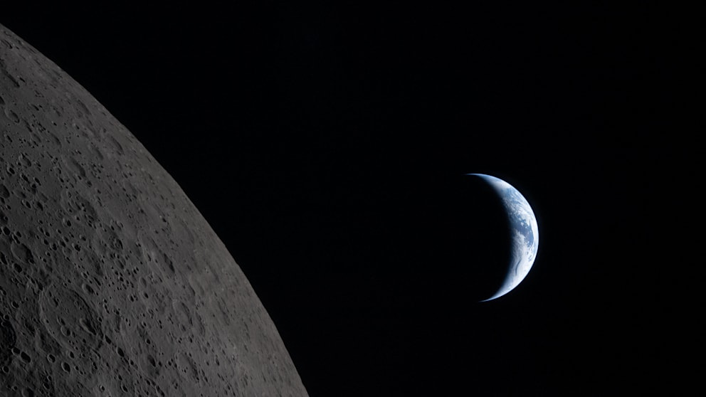 Coucher de Terre observé lors de l'orbite lunaire
