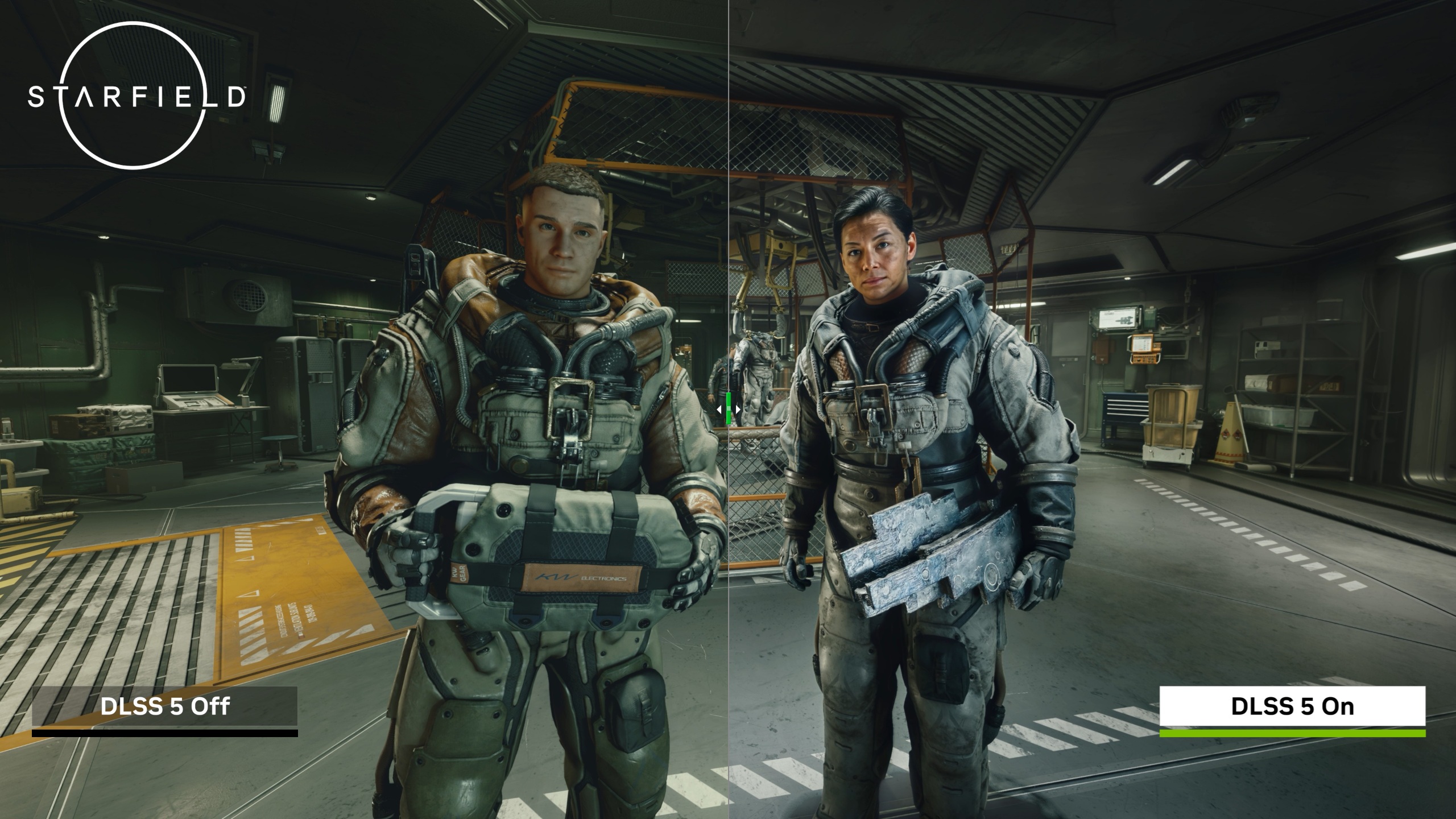 Comparaison entre DLSS 5 désactivé et activé.