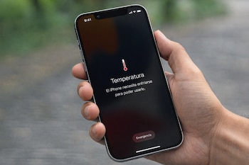 Un iPhone affichant un message de température.