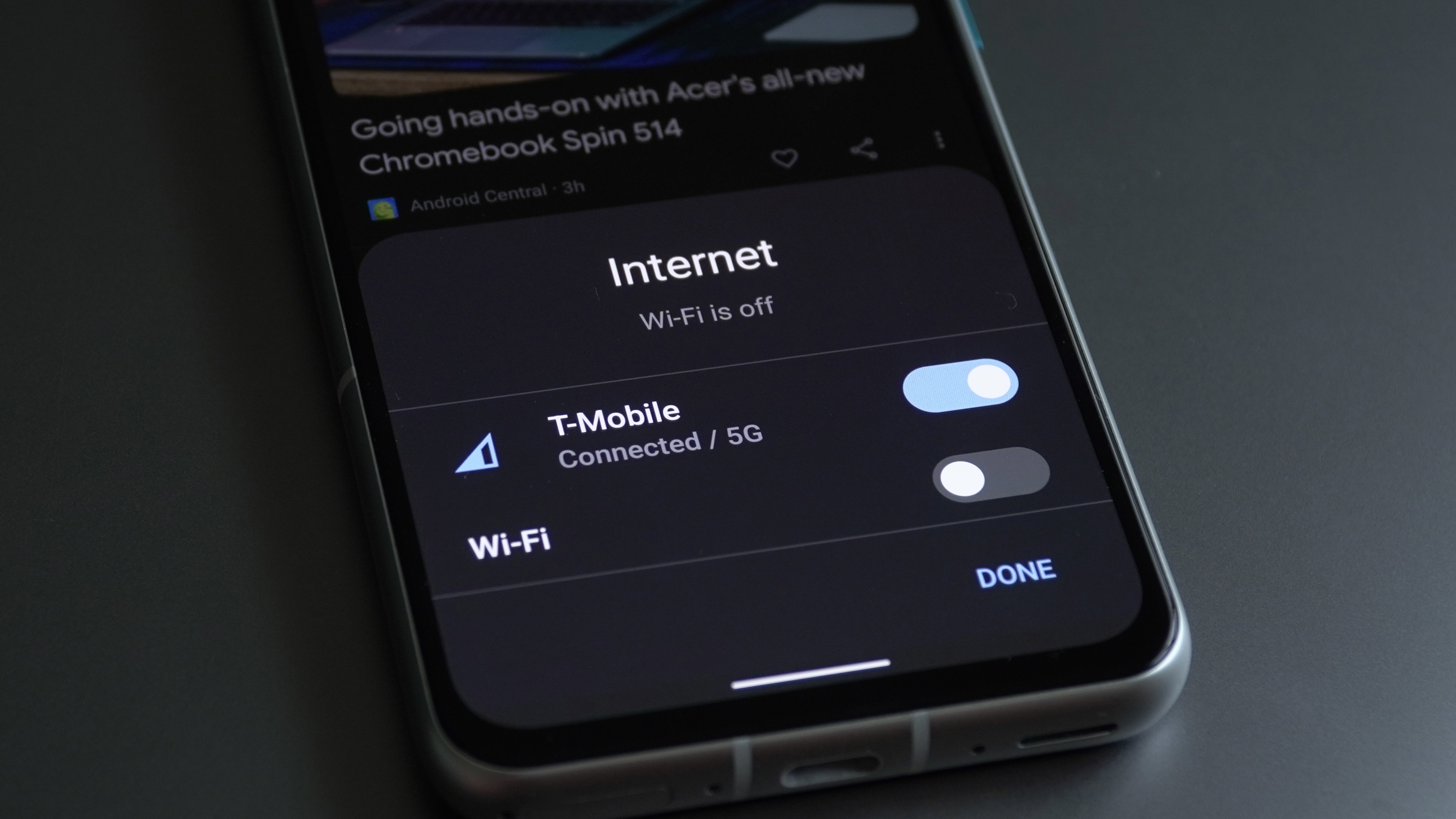 5G connecté sur Zenfone 8 avec Android 12