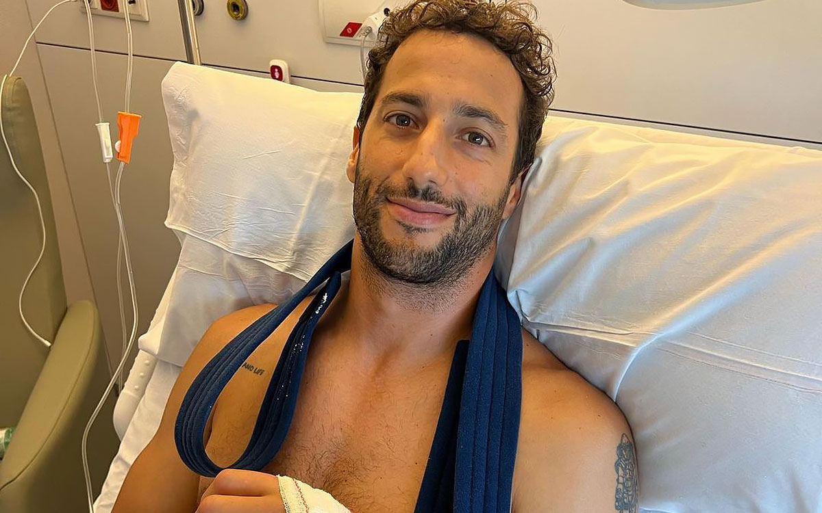 Daniel Ricciardo après une opération du poignet