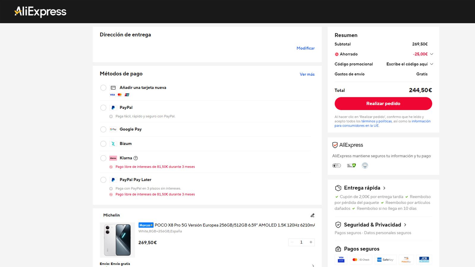 Offre AliExpress sur le POCO X8 Pro