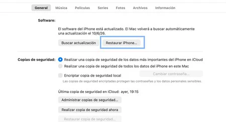 Restaurer l'iPhone