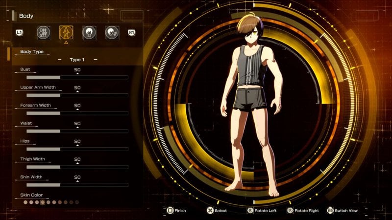 Personnalisation du personnage dans la démo