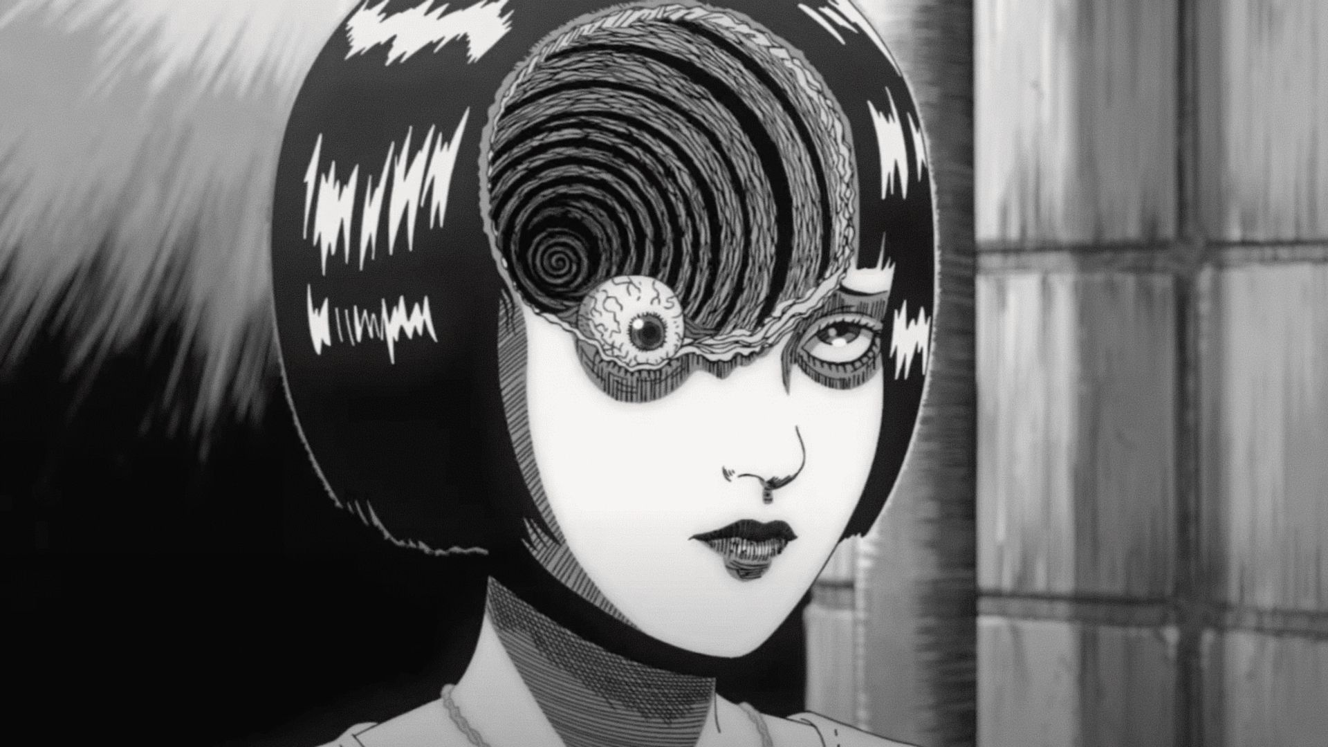 Kurotani avec la spirale sur son front dans Uzumaki.