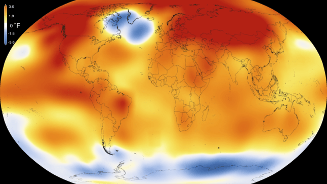 Carte thermique du 'cold blob'.