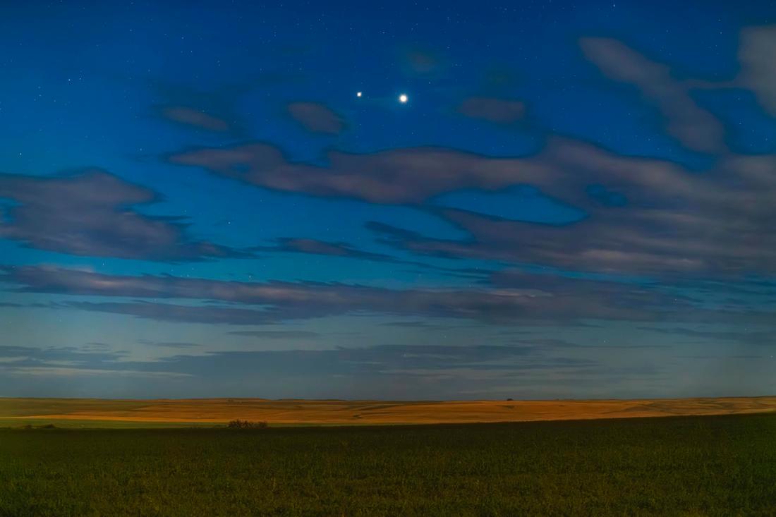 Venus et Jupiter lors d'une conjonction antérieure.