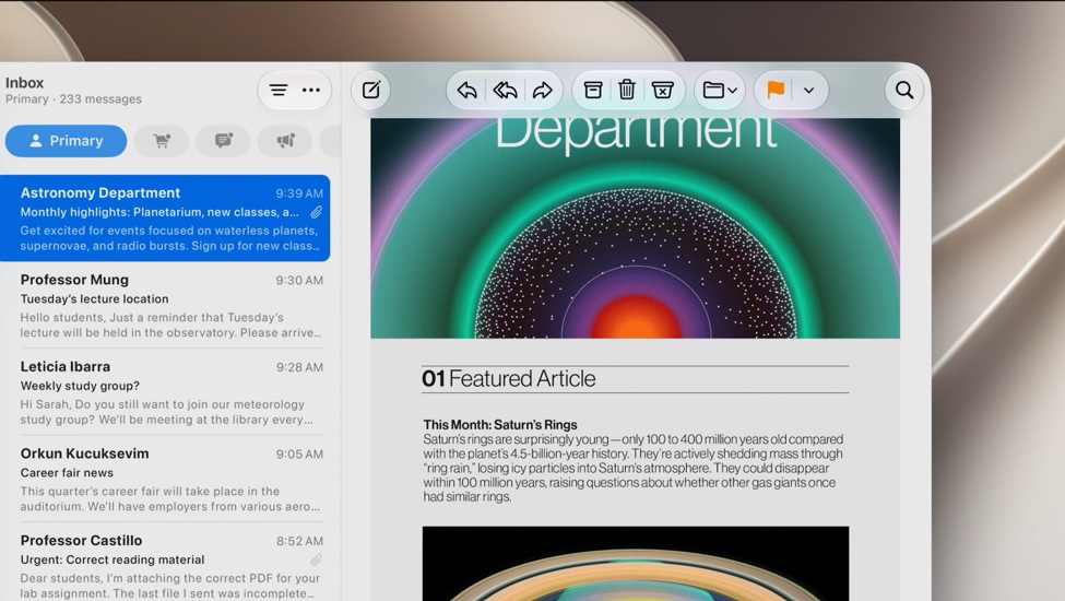 Une représentation de l'interface macOS 27 Golden Gate